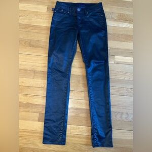 Rock & Republic Coated Berlin Jean. Leather like look with stretch